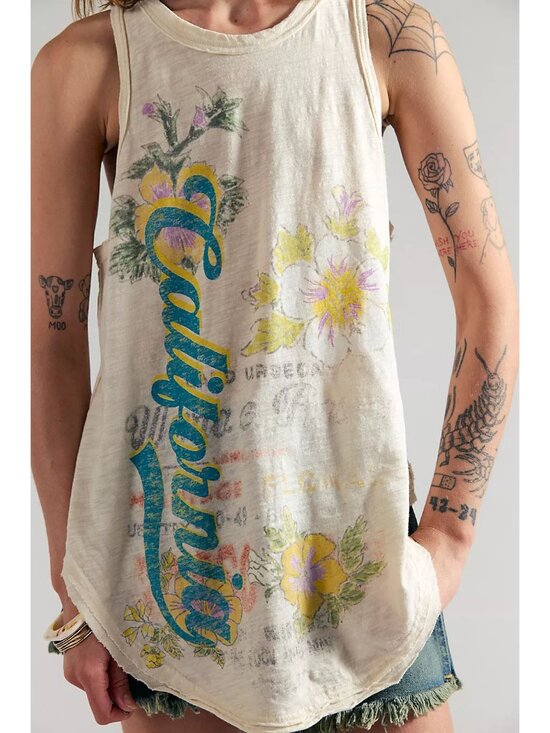 Free People Tops - FREE PEOPLE We The Free Rosie Graphic Tank / Tofu Combo